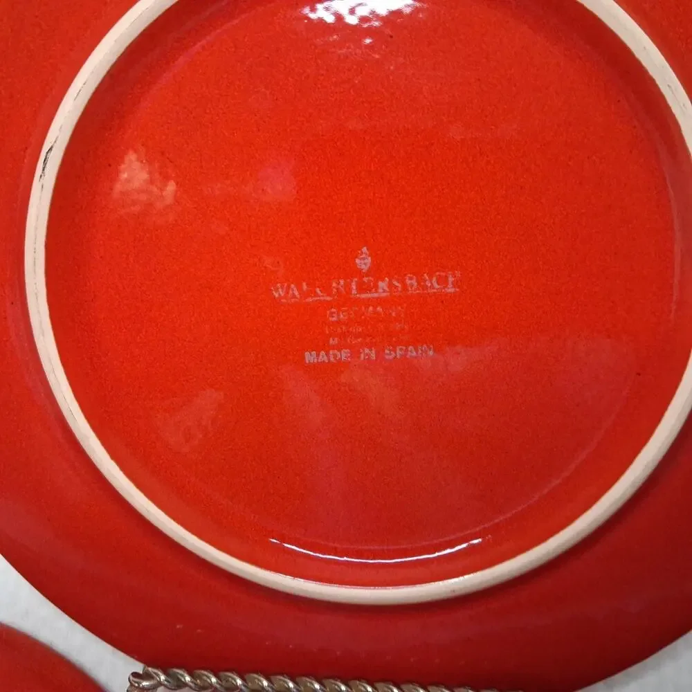 Vintage Waechtersbach Spain Cherry Red Salad Dessert Appetizer Plates 7 3/4
